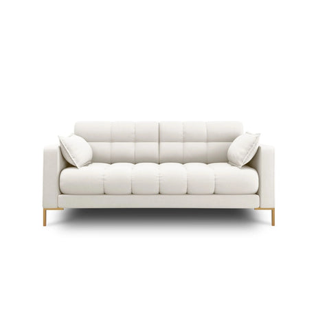 Mamaia 2-Sitzer Sofa, Beine Goldmetall, mit Bezug aus Samt oder Strukturstoff, 152x96 cm – Bild 1