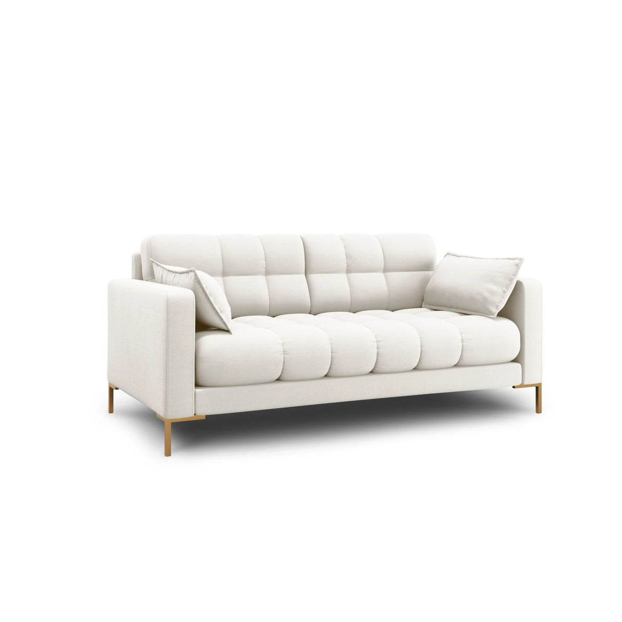 Mamaia 2-Sitzer Sofa, Beine Goldmetall, mit Bezug aus Samt oder Strukturstoff, 152x96 cm – Bild 3