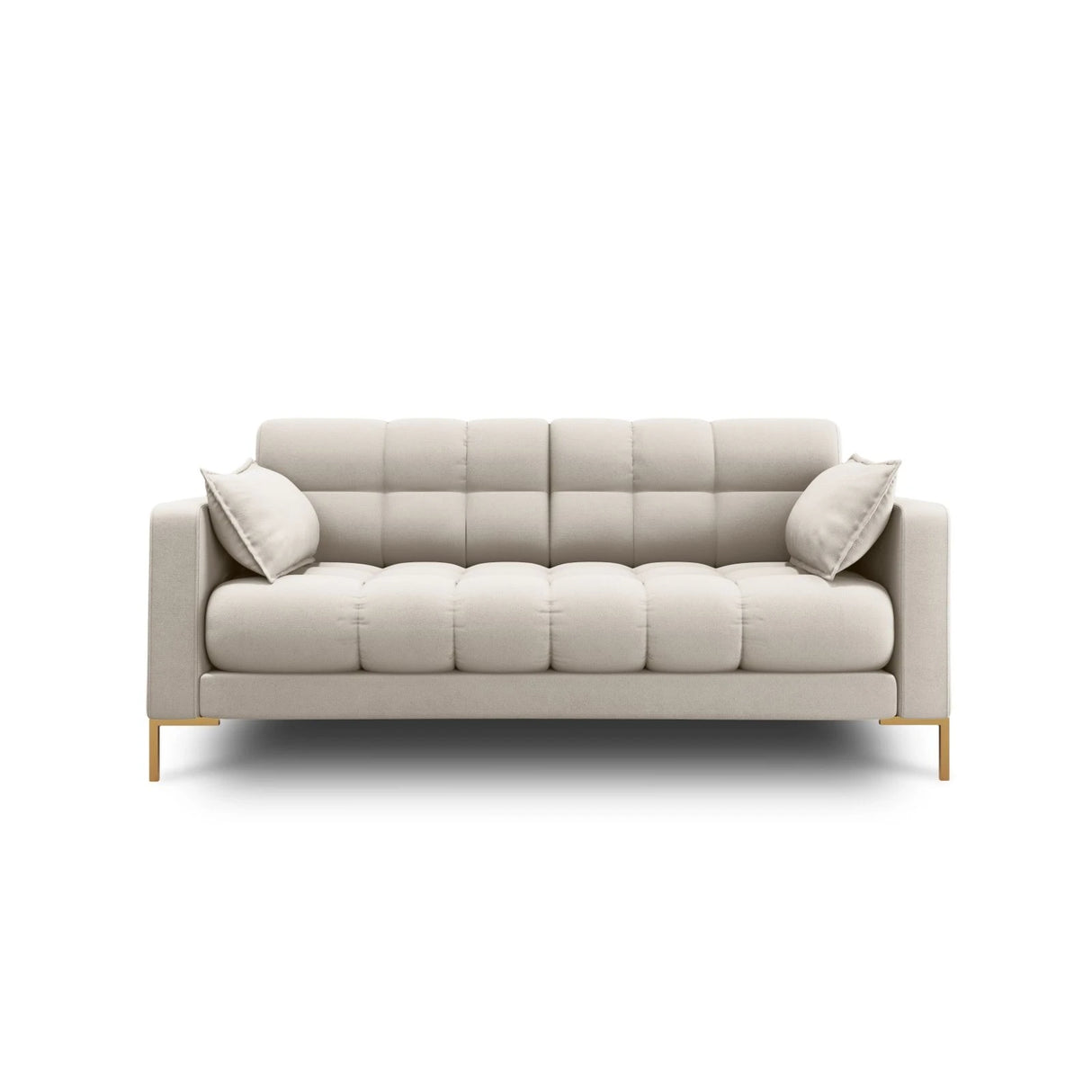 Mamaia 2-Sitzer Sofa, Beine Goldmetall, mit Bezug aus Strukturierter Stoff (Nev04) in Beige, 152x96 cm – Bild 1