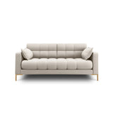 Mamaia 2-Sitzer Sofa, Beine Goldmetall, mit Bezug aus Strukturierter Stoff (Nev04) in Beige, 152x96 cm – Bild 1