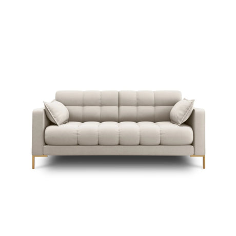 Mamaia 2-Sitzer Sofa, Beine Goldmetall, mit Bezug aus Strukturierter Stoff (Nev04) in Beige, 152x96 cm – Bild 1