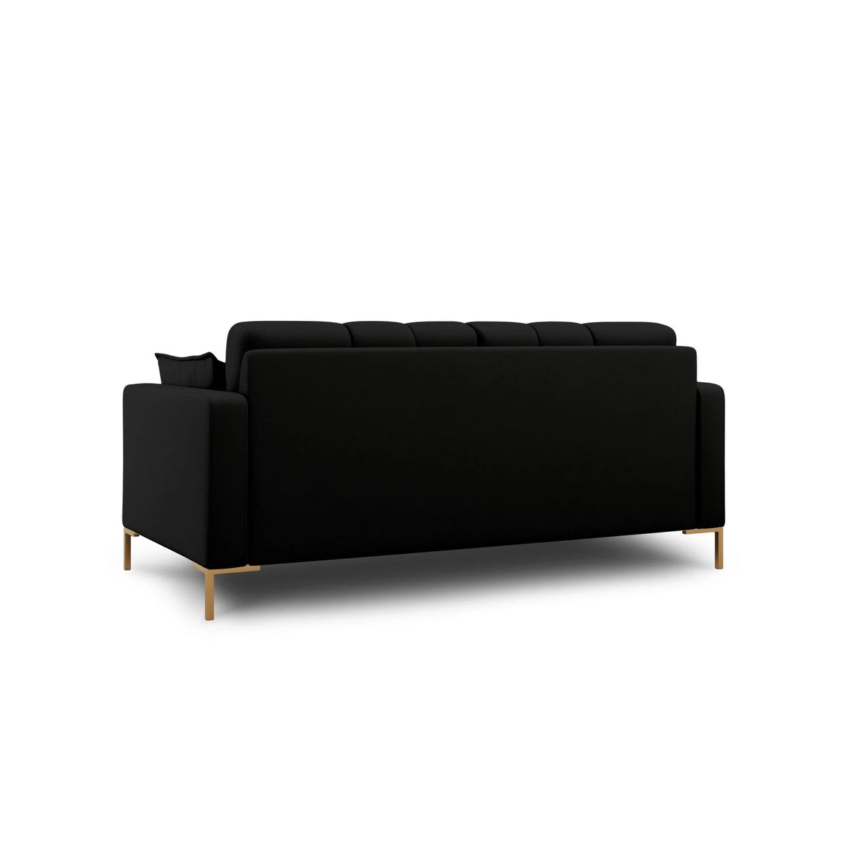 Mamaia 2-Sitzer Sofa, Beine Goldmetall, mit Bezug aus Strukturierter Stoff (Nev100) in Schwarz, 152x96 cm – Bild 4