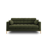 Mamaia 2-Sitzer Sofa, Beine Goldmetall, mit Bezug aus Strukturierter Stoff (Nev39) in Grün, 152x96 cm – Bild 1