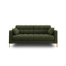 Mamaia 2-Sitzer Sofa, Beine Goldmetall, mit Bezug aus Strukturierter Stoff (Nev39) in Grün, 152x96 cm – Bild 1