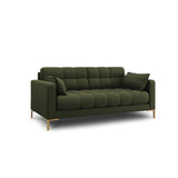 Mamaia 2-Sitzer Sofa, Beine Goldmetall, mit Bezug aus Strukturierter Stoff (Nev39) in Grün, 152x96 cm – Bild 3
