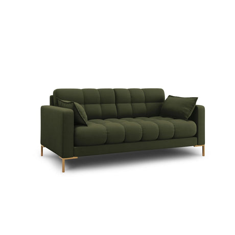 Mamaia 2-Sitzer Sofa, Beine Goldmetall, mit Bezug aus Strukturierter Stoff (Nev39) in Grün, 152x96 cm – Bild 3