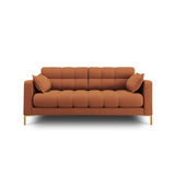 Mamaia 2-Sitzer Sofa, Beine Goldmetall, mit Bezug aus Strukturierter Stoff (Nev52) in Ziegel, 152x96 cm – Bild 1