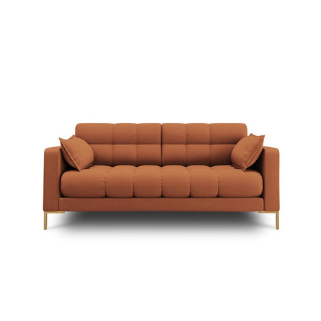 Mamaia 2-Sitzer Sofa, Beine Goldmetall, mit Bezug aus Strukturierter Stoff (Nev52) in Ziegel, 152x96 cm – Bild 1