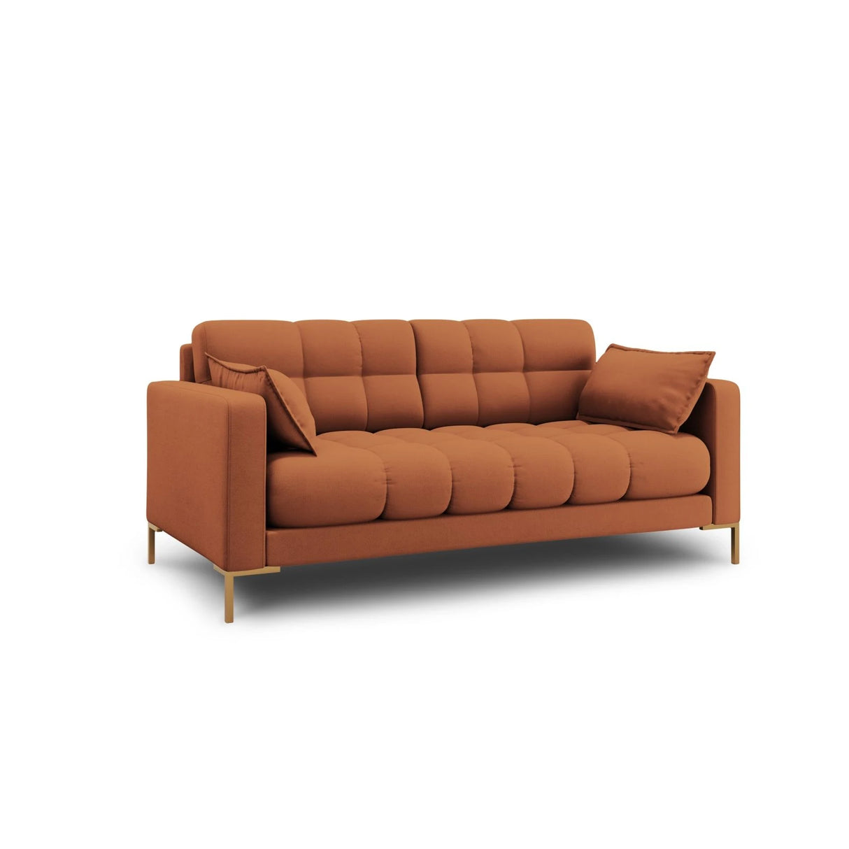 Mamaia 2-Sitzer Sofa, Beine Goldmetall, mit Bezug aus Strukturierter Stoff (Nev52) in Ziegel, 152x96 cm – Bild 3