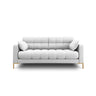Mamaia 2-Sitzer Sofa, Beine Goldmetall, mit Bezug aus Strukturierter Stoff (Nev80) in Hellgrau, 152x96 cm – Bild 1