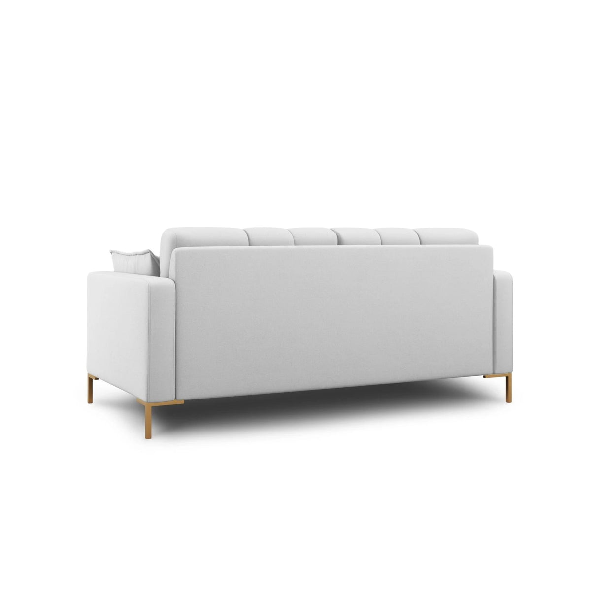 Mamaia 2-Sitzer Sofa, Beine Goldmetall, mit Bezug aus Strukturierter Stoff (Nev80) in Hellgrau, 152x96 cm – Bild 4
