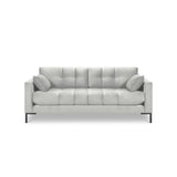 Mamaia 2-Sitzer Sofa, Metallbeine Schwarz, mit Bezug aus Samt (Blu03) in Silber, 152x96 cm – Bild 4