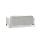 Mamaia 2-Sitzer Sofa, Metallbeine Schwarz, mit Bezug aus Samt (Blu03) in Silber, 152x96 cm – Bild 5