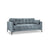 Mamaia 2-Sitzer Sofa, Metallbeine Schwarz, mit Bezug aus Samt (Blu06) in Hellblau, 152x96 cm – Bild 1