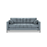 Mamaia 2-Sitzer Sofa, Metallbeine Schwarz, mit Bezug aus Samt (Blu06) in Hellblau, 152x96 cm – Bild 4