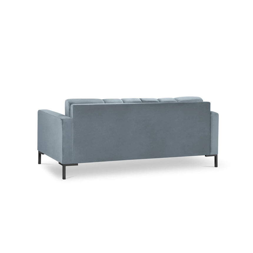 Mamaia 2-Sitzer Sofa, Metallbeine Schwarz, mit Bezug aus Samt (Blu06) in Hellblau, 152x96 cm – Bild 5