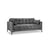 Mamaia 2-Sitzer Sofa, Metallbeine Schwarz, mit Bezug aus Samt (Blu13) in Hellgrau, 152x96 cm – Bild 1