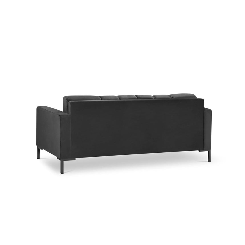 Mamaia 2-Sitzer Sofa, Metallbeine Schwarz, mit Bezug aus Samt (Blu18) in Dunkelgrau, 152x96 cm – Bild 5