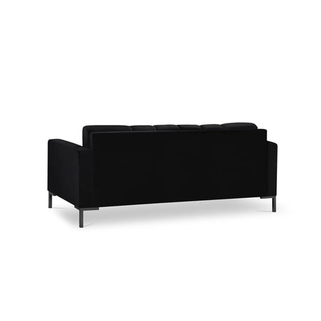 Mamaia 2-Sitzer Sofa, Metallbeine Schwarz, mit Bezug aus Samt (Blu19) in Schwarz, 152x96 cm – Bild 5