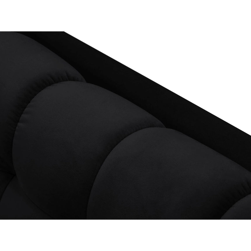 Mamaia 2-Sitzer Sofa, Metallbeine Schwarz, mit Bezug aus Samt (Blu19) in Schwarz, 152x96 cm – Bild 7