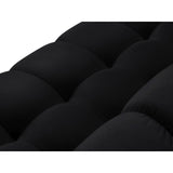 Mamaia 2-Sitzer Sofa, Metallbeine Schwarz, mit Bezug aus Samt (Blu19) in Schwarz, 152x96 cm – Bild 8