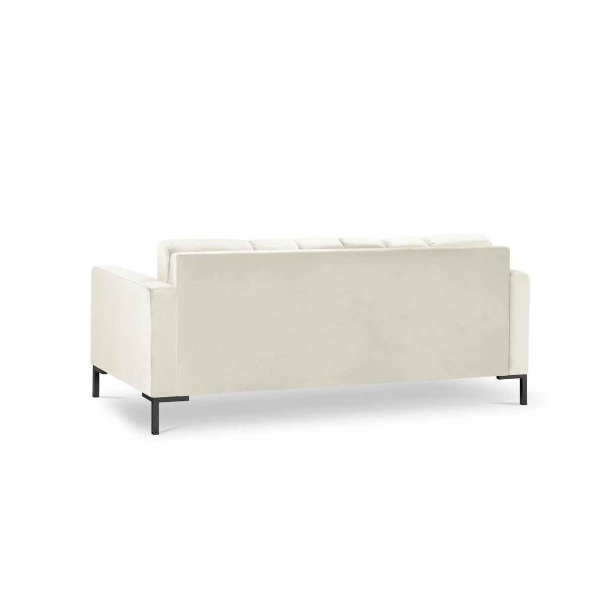 Mamaia 2-Sitzer Sofa, Metallbeine Schwarz, mit Bezug aus Samt (Blu22) in Leichtes Beige, 152x96 cm – Bild 5