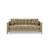 Mamaia 2-Sitzer Sofa, Metallbeine Schwarz, mit Bezug aus Samt (Blu28) in Beige, 152x96 cm – Bild 4
