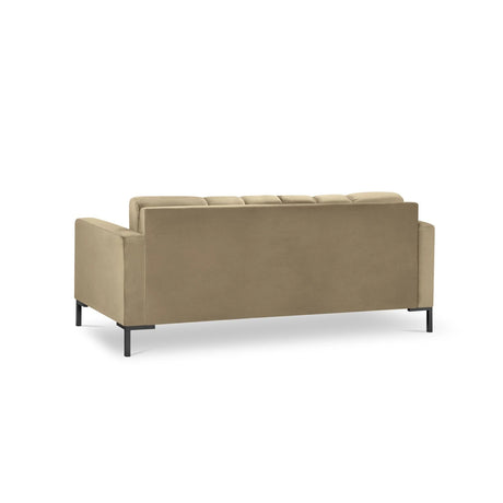 Mamaia 2-Sitzer Sofa, Metallbeine Schwarz, mit Bezug aus Samt (Blu28) in Beige, 152x96 cm – Bild 5