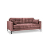 Mamaia 2-Sitzer Sofa, Metallbeine Schwarz, mit Bezug aus Samt (Blu52) in Rosa, 152x96 cm – Bild 1