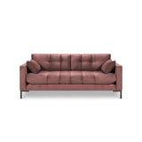Mamaia 2-Sitzer Sofa, Metallbeine Schwarz, mit Bezug aus Samt (Blu52) in Rosa, 152x96 cm – Bild 4