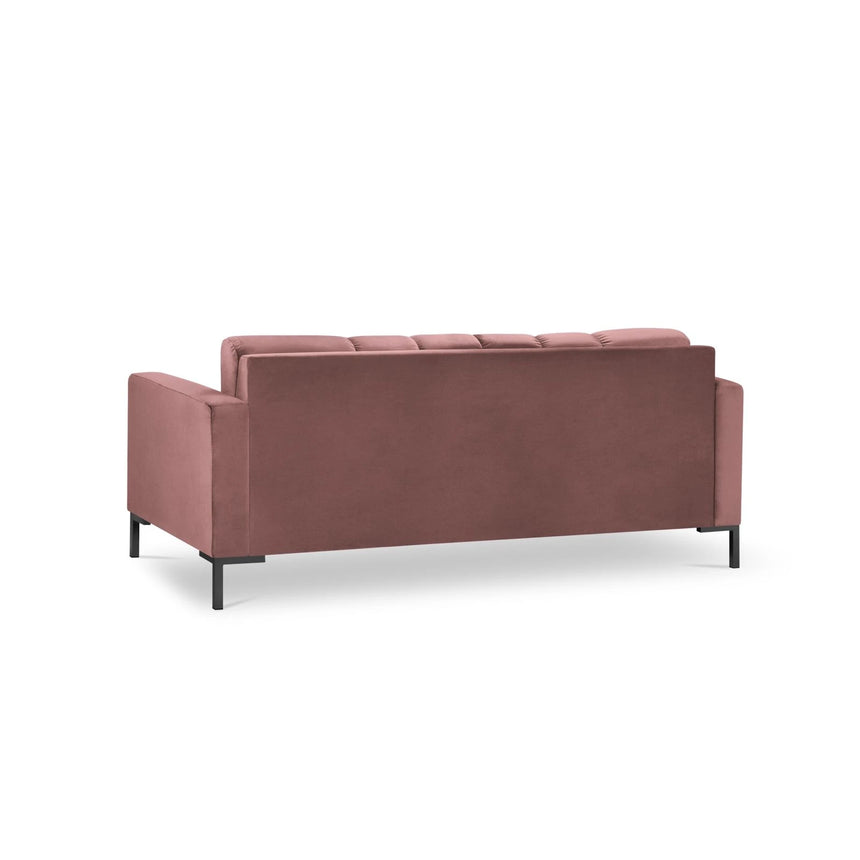 Mamaia 2-Sitzer Sofa, Metallbeine Schwarz, mit Bezug aus Samt (Blu52) in Rosa, 152x96 cm – Bild 5