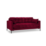 Mamaia 2-Sitzer Sofa, Metallbeine Schwarz, mit Bezug aus Samt (Blu59) in Rot, 152x96 cm – Bild 1