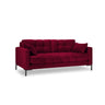 Mamaia 2-Sitzer Sofa, Metallbeine Schwarz, mit Bezug aus Samt (Blu59) in Rot, 152x96 cm – Bild 1