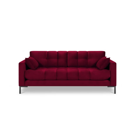 Mamaia 2-Sitzer Sofa, Metallbeine Schwarz, mit Bezug aus Samt (Blu59) in Rot, 152x96 cm – Bild 4