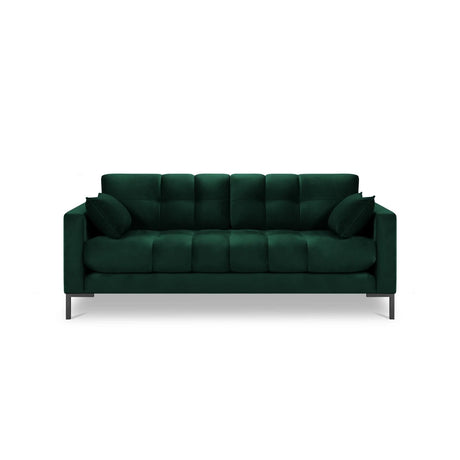 Mamaia 2-Sitzer Sofa, Metallbeine Schwarz, mit Bezug aus Samt (Blu78) in Flaschengrün, 152x96 cm – Bild 4