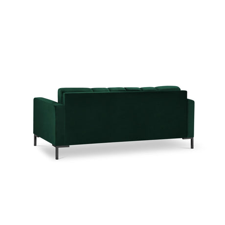 Mamaia 2-Sitzer Sofa, Metallbeine Schwarz, mit Bezug aus Samt (Blu78) in Flaschengrün, 152x96 cm – Bild 5