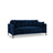 Mamaia 2-Sitzer Sofa, Metallbeine Schwarz, mit Bezug aus Samt (Blu86) in Königsblau, 152x96 cm – Bild 1