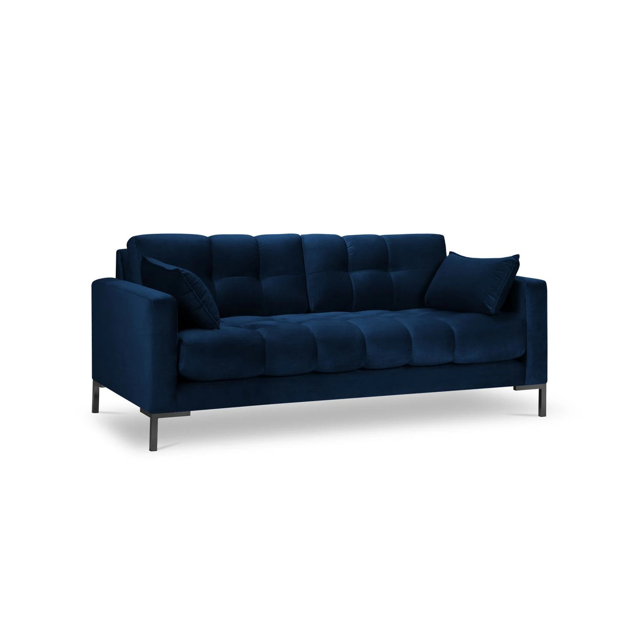 Mamaia 2-Sitzer Sofa, Metallbeine Schwarz, mit Bezug aus Samt (Blu86) in Königsblau, 152x96 cm – Bild 1