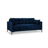 Mamaia 2-Sitzer Sofa, Metallbeine Schwarz, mit Bezug aus Samt (Blu86) in Königsblau, 152x96 cm – Bild 1
