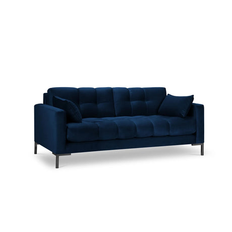 Mamaia 2-Sitzer Sofa, Metallbeine Schwarz, mit Bezug aus Samt (Blu86) in Königsblau, 152x96 cm – Bild 1