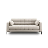 Mamaia 2-Sitzer Sofa, Metallbeine Schwarz, mit Bezug aus Strukturierter Stoff (Nev04) in Beige, 152x96 cm – Bild 1