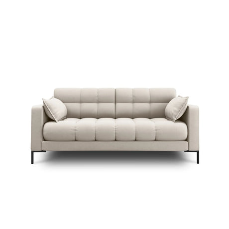 Mamaia 2-Sitzer Sofa, Metallbeine Schwarz, mit Bezug aus Strukturierter Stoff (Nev04) in Beige, 152x96 cm – Bild 1