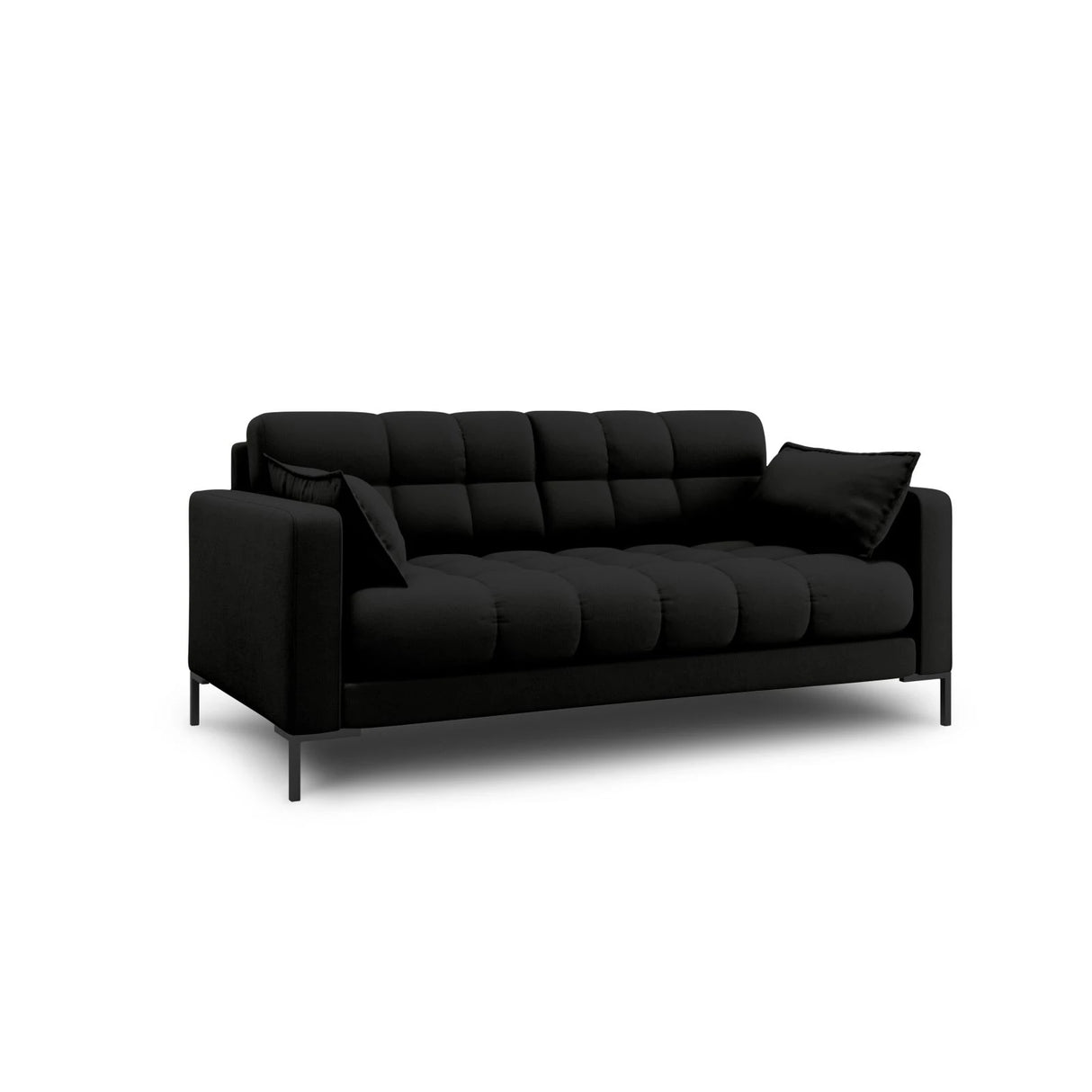 Mamaia 2-Sitzer Sofa, Metallbeine Schwarz, mit Bezug aus Strukturierter Stoff (Nev100) in Schwarz, 152x96 cm – Bild 3