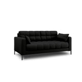 Mamaia 2-Sitzer Sofa, Metallbeine Schwarz, mit Bezug aus Strukturierter Stoff (Nev100) in Schwarz, 152x96 cm – Bild 3