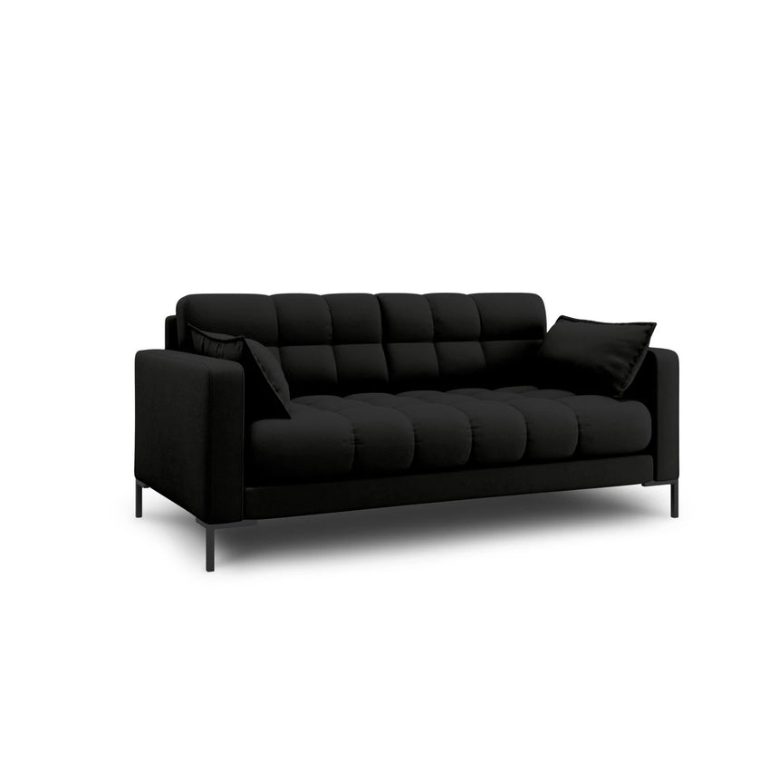 Mamaia 2-Sitzer Sofa, Metallbeine Schwarz, mit Bezug aus Strukturierter Stoff (Nev100) in Schwarz, 152x96 cm – Bild 3