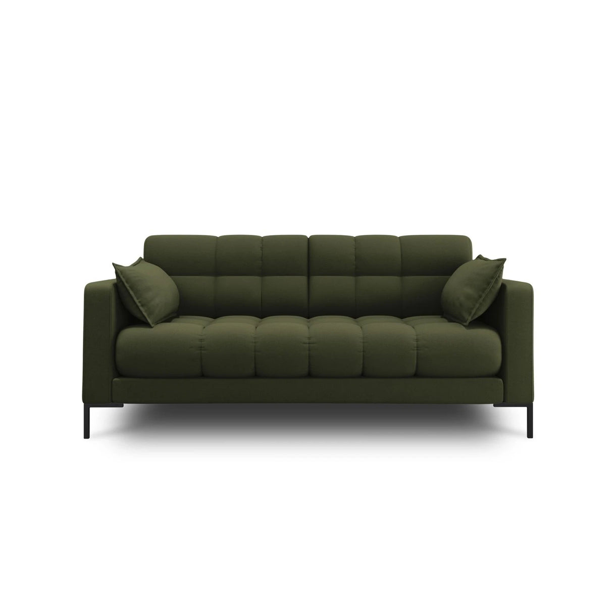 Mamaia 2-Sitzer Sofa, Metallbeine Schwarz, mit Bezug aus Strukturierter Stoff (Nev39) in Grün, 152x96 cm – Bild 1