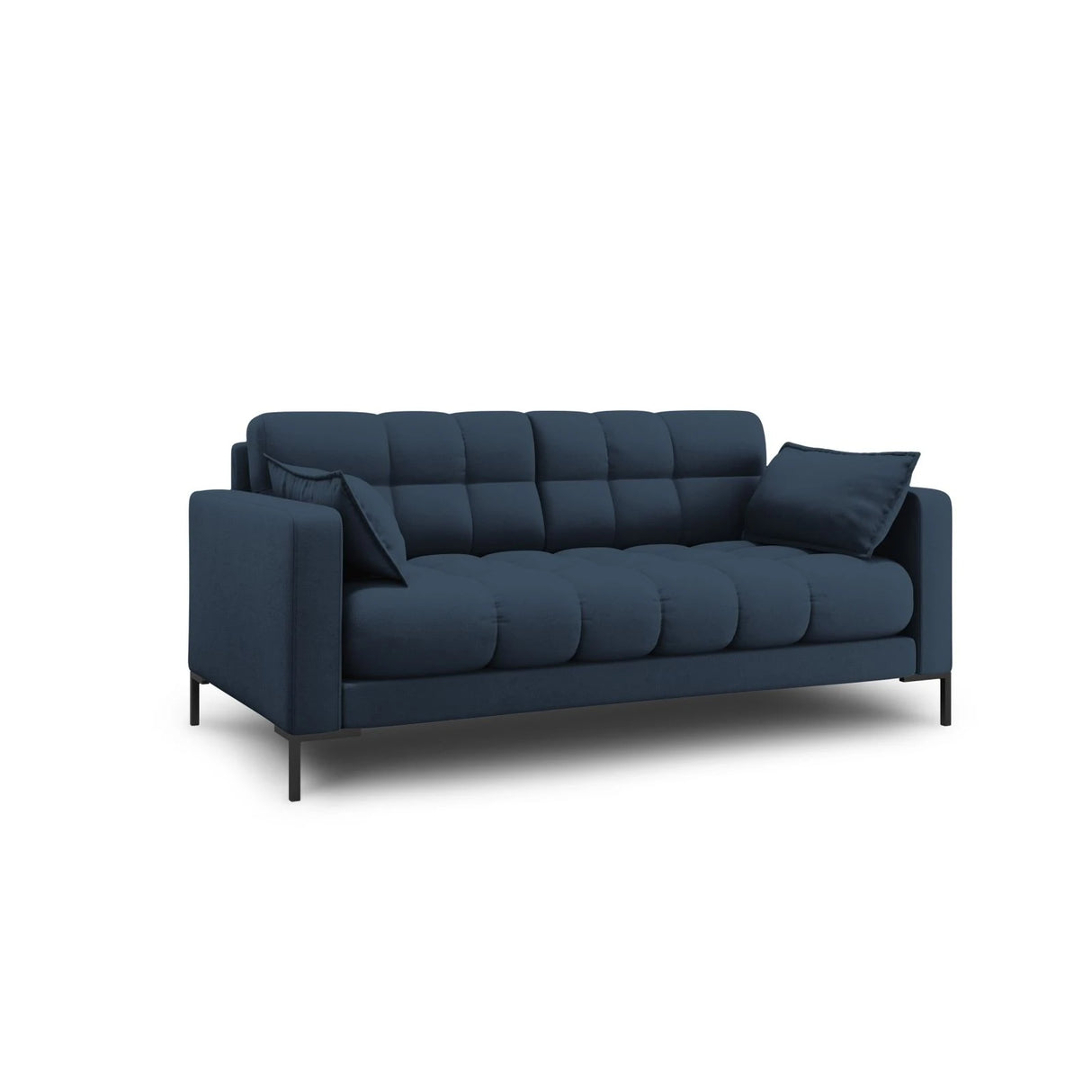 Mamaia 2-Sitzer Sofa, Metallbeine Schwarz, mit Bezug aus Strukturierter Stoff (Nev77) in Blau, 152x96 cm – Bild 3