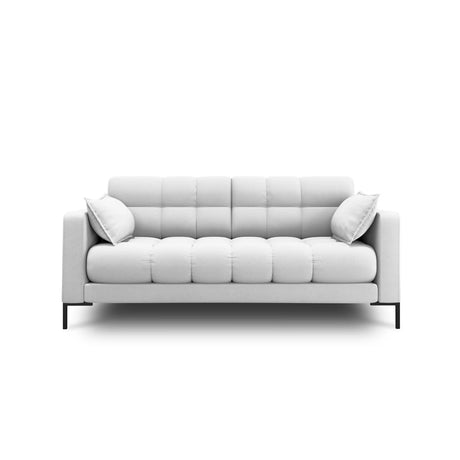 Mamaia 2-Sitzer Sofa, Metallbeine Schwarz, mit Bezug aus Strukturierter Stoff (Nev80) in Hellgrau, 152x96 cm – Bild 1