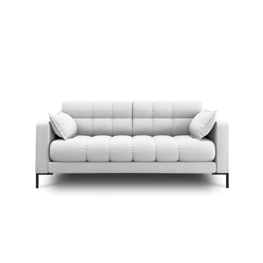 Mamaia 2-Sitzer Sofa, Metallbeine Schwarz, mit Bezug aus Strukturierter Stoff (Nev80) in Hellgrau, 152x96 cm – Bild 1
