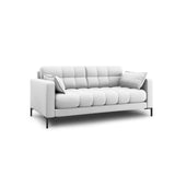 Mamaia 2-Sitzer Sofa, Metallbeine Schwarz, mit Bezug aus Strukturierter Stoff (Nev80) in Hellgrau, 152x96 cm – Bild 3